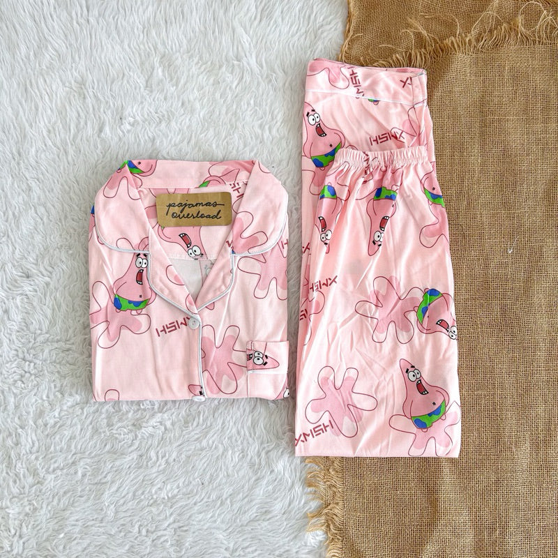 JOEY | polycotton shortsleeves + pants pajama sleepwear set | PajamasOverload