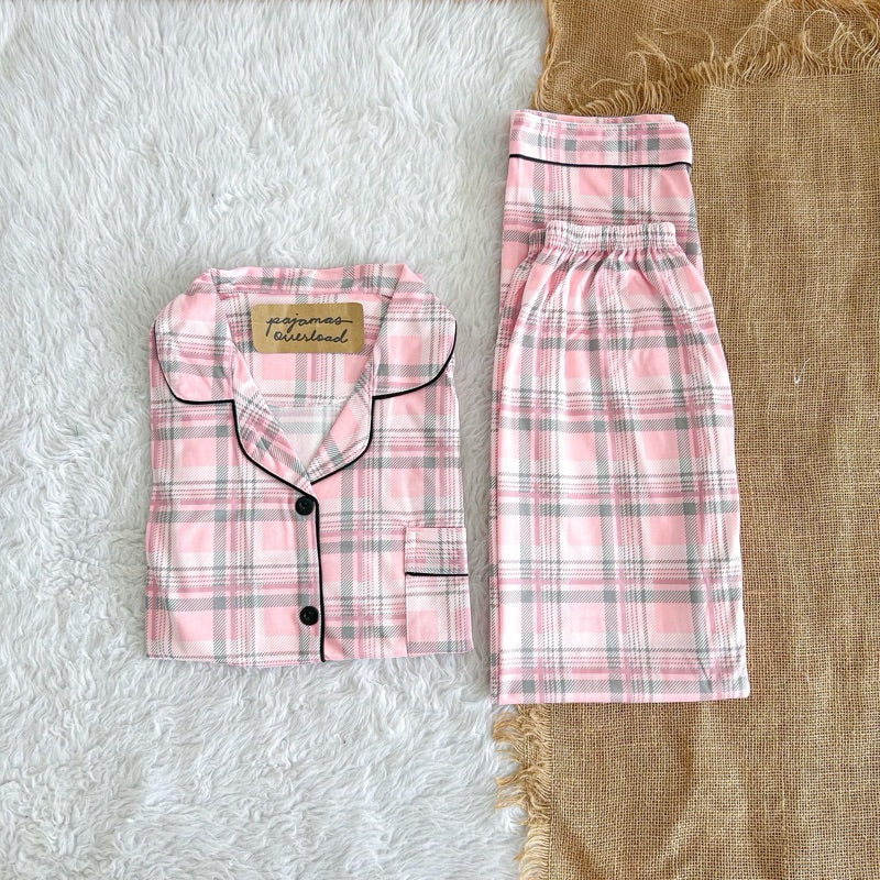 JOEY | polycotton shortsleeves + pants pajama sleepwear set | PajamasOverload