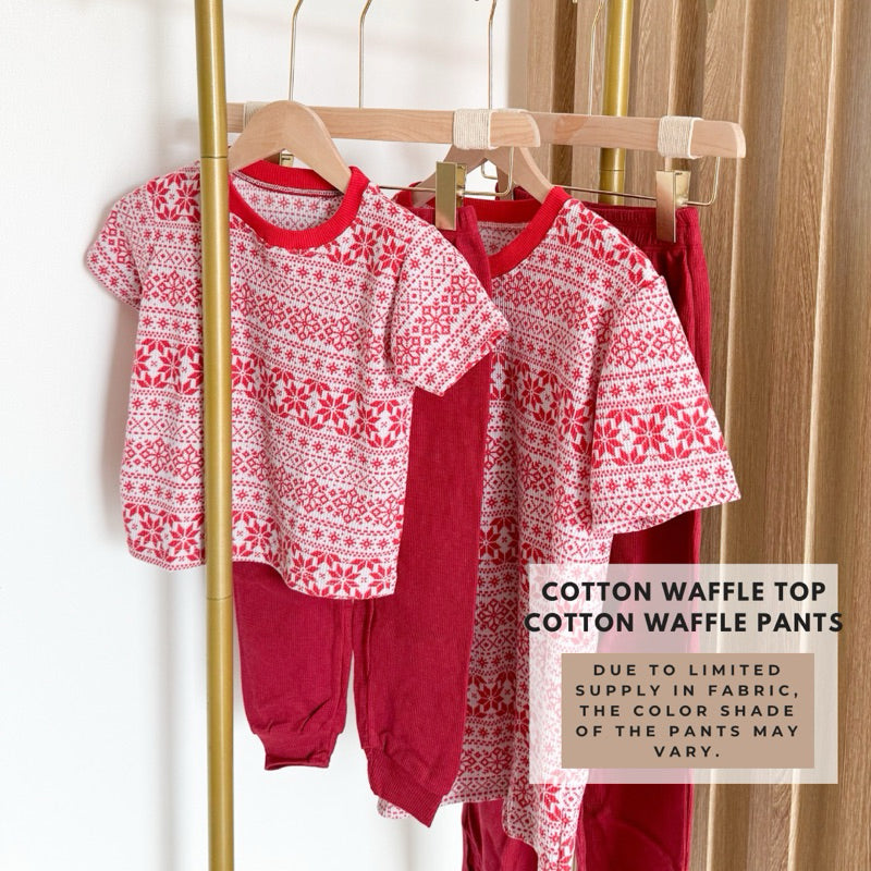 CHRISTMAS FAMILY SET | cotton waffle/jersey shirt + pants sleepwear pajama set | PajamasOverload