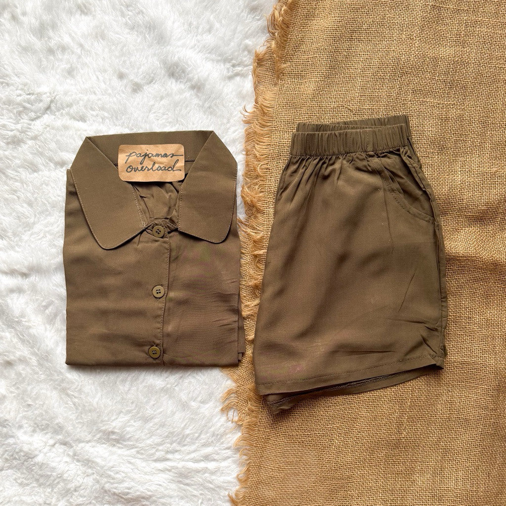 JULIANA | soft linen shortsleeves + shorts buttondown set | PajamasOverload