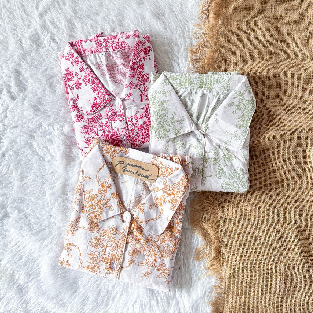 JULIANA | soft linen shortsleeves + shorts buttondown set | PajamasOverload