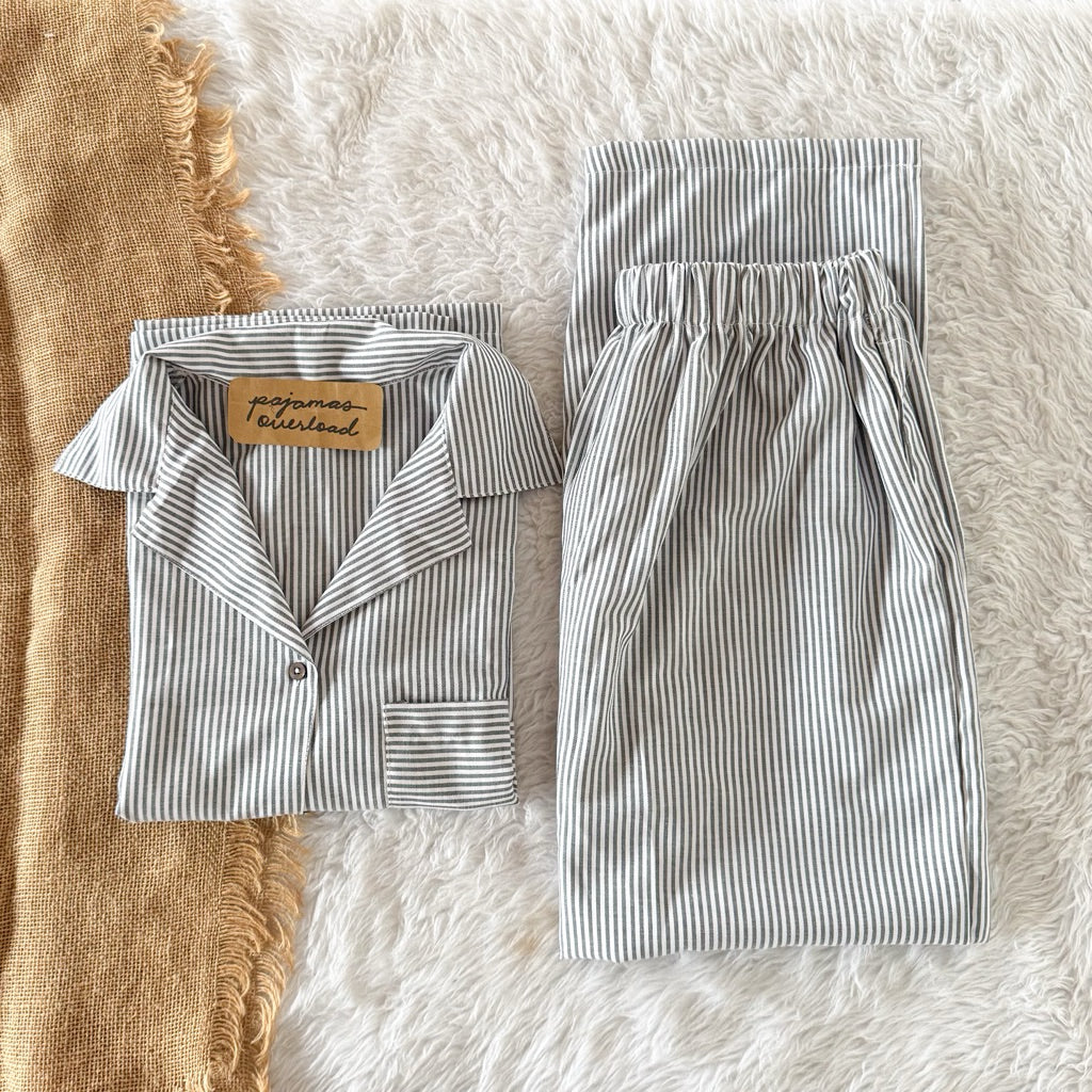 BRIA PANTS | premium linen shortsleeves top + pants loungewear set | PajamasOverload