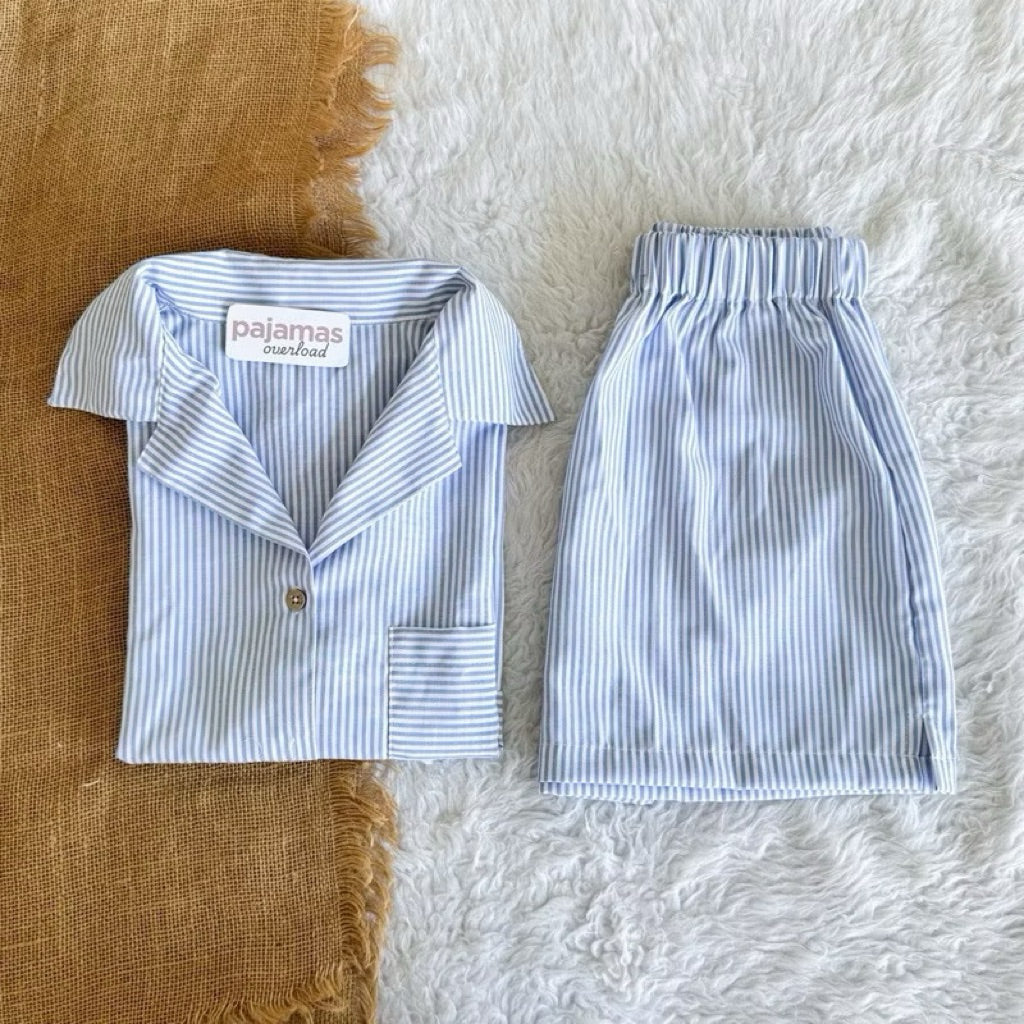 BRIA | chambray shortsleeves top + shorts sleepwear set | PajamasOverload