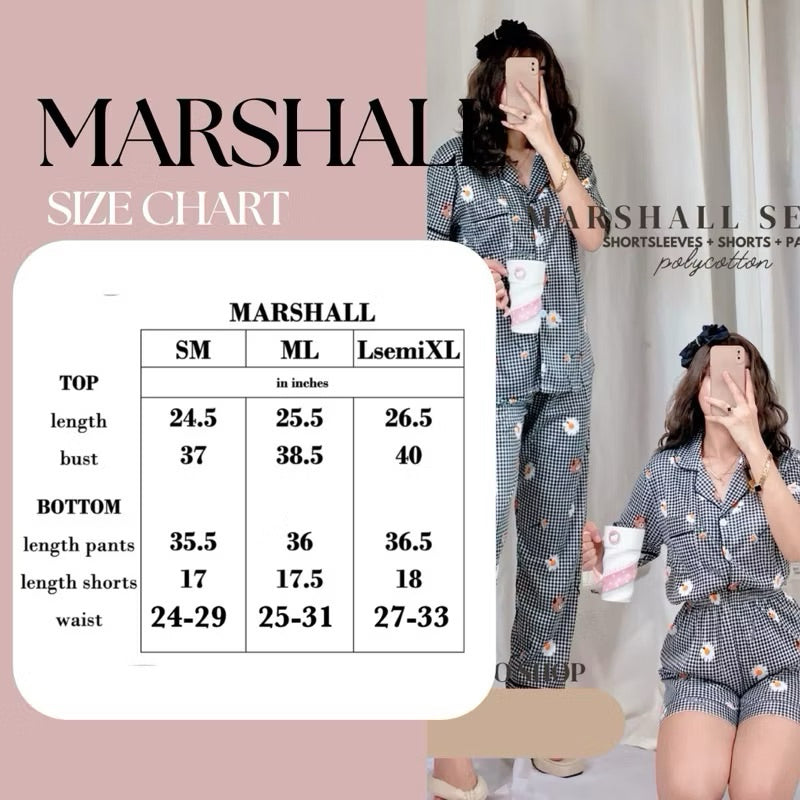 MARSHALL SATIN | satin shortsleeves + pants + shorts sleepwear pajama set | PajamasOverload