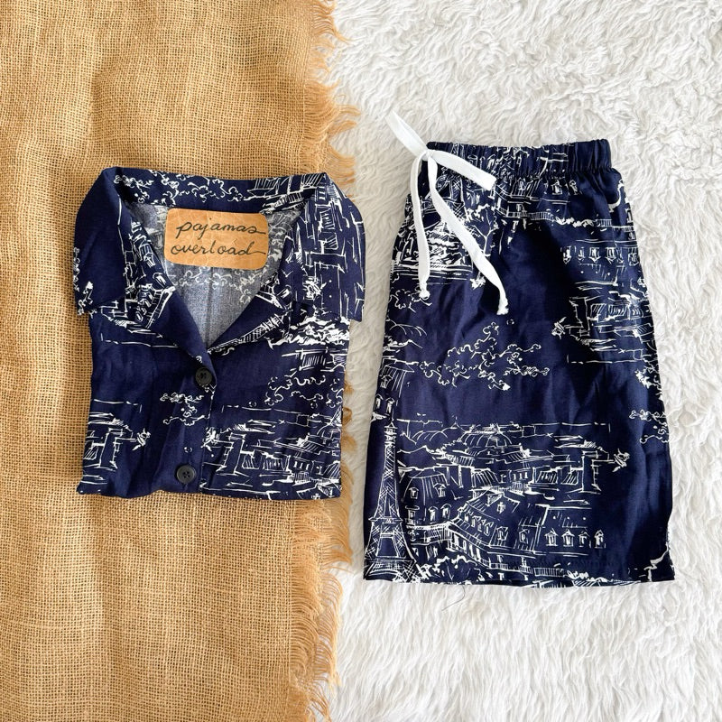 JOY LIMITED PRINT | challis/softlinen shortsleeves + shorts sleepwear pajama set | PajamasOverload