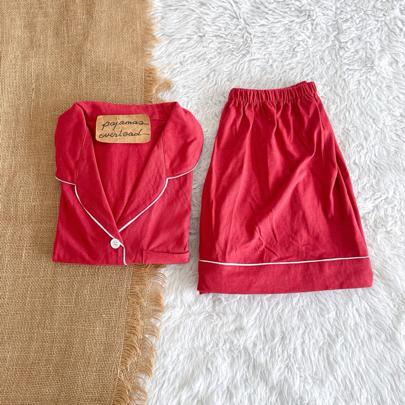 ZEUS PLAIN | cotton jersey shortsleeves top + shorts sleepwear pajama set | PajamasOverload