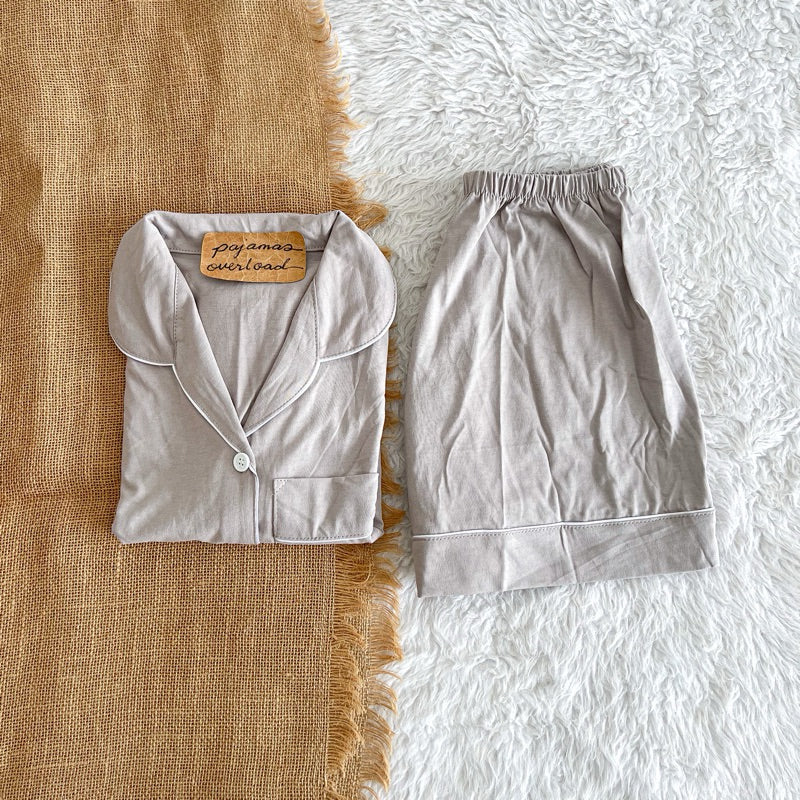 ZEUS PLAIN | cotton jersey shortsleeves top + shorts sleepwear pajama set | PajamasOverload