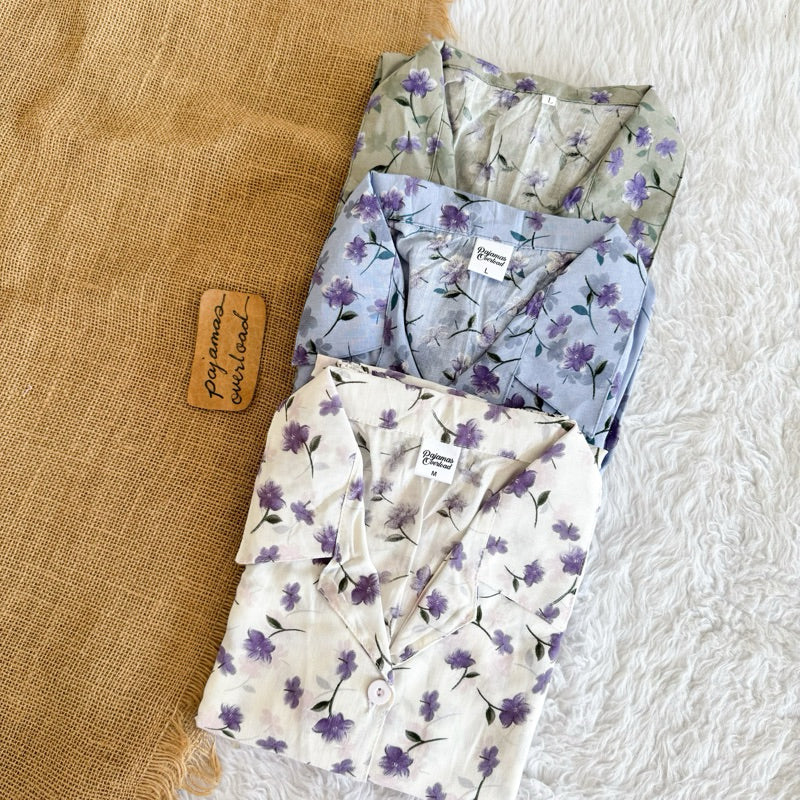 JOY LIMITED PRINT | challis/softlinen shortsleeves + shorts sleepwear pajama set | PajamasOverload