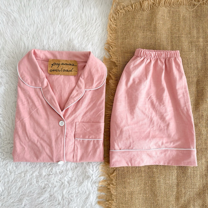 ZEUS PLAIN | cotton jersey shortsleeves top + shorts sleepwear pajama set | PajamasOverload