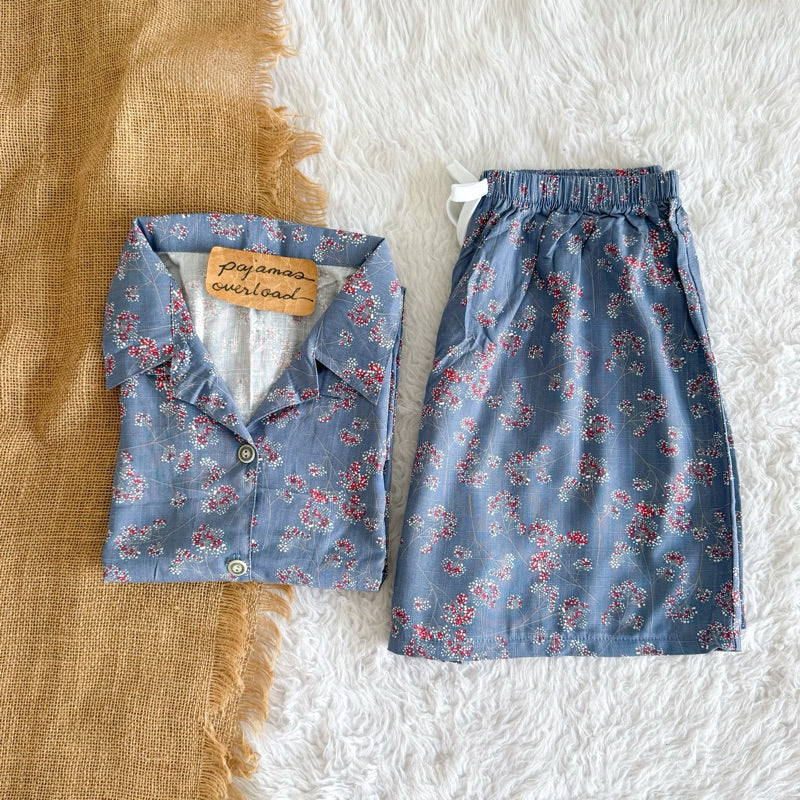 JOY LIMITED PRINT | challis/softlinen shortsleeves + shorts sleepwear pajama set | PajamasOverload