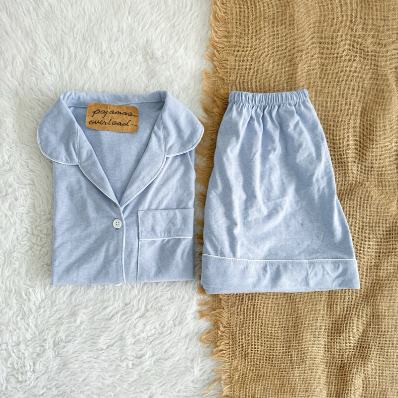 ZEUS PLAIN | cotton jersey shortsleeves top + shorts sleepwear pajama set | PajamasOverload