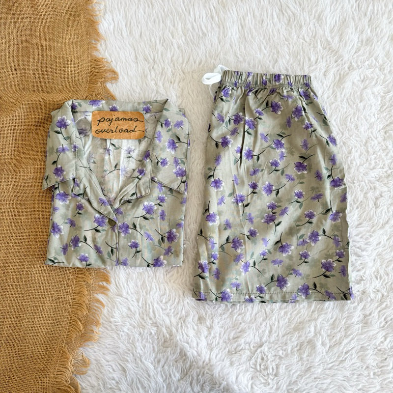 JOY LIMITED PRINT | challis/softlinen shortsleeves + shorts sleepwear pajama set | PajamasOverload