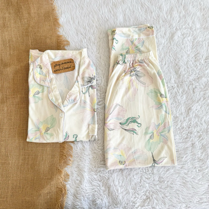 JOEY | polycotton shortsleeves + pants pajama sleepwear set | PajamasOverload