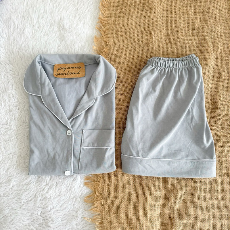 ZEUS PLAIN | cotton jersey shortsleeves top + shorts sleepwear pajama set | PajamasOverload