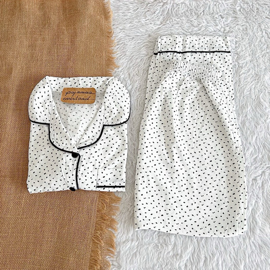 FELICITY LIMITED | soft linen shortsleeves + pants sleepwear pajama set | PajamasOverload