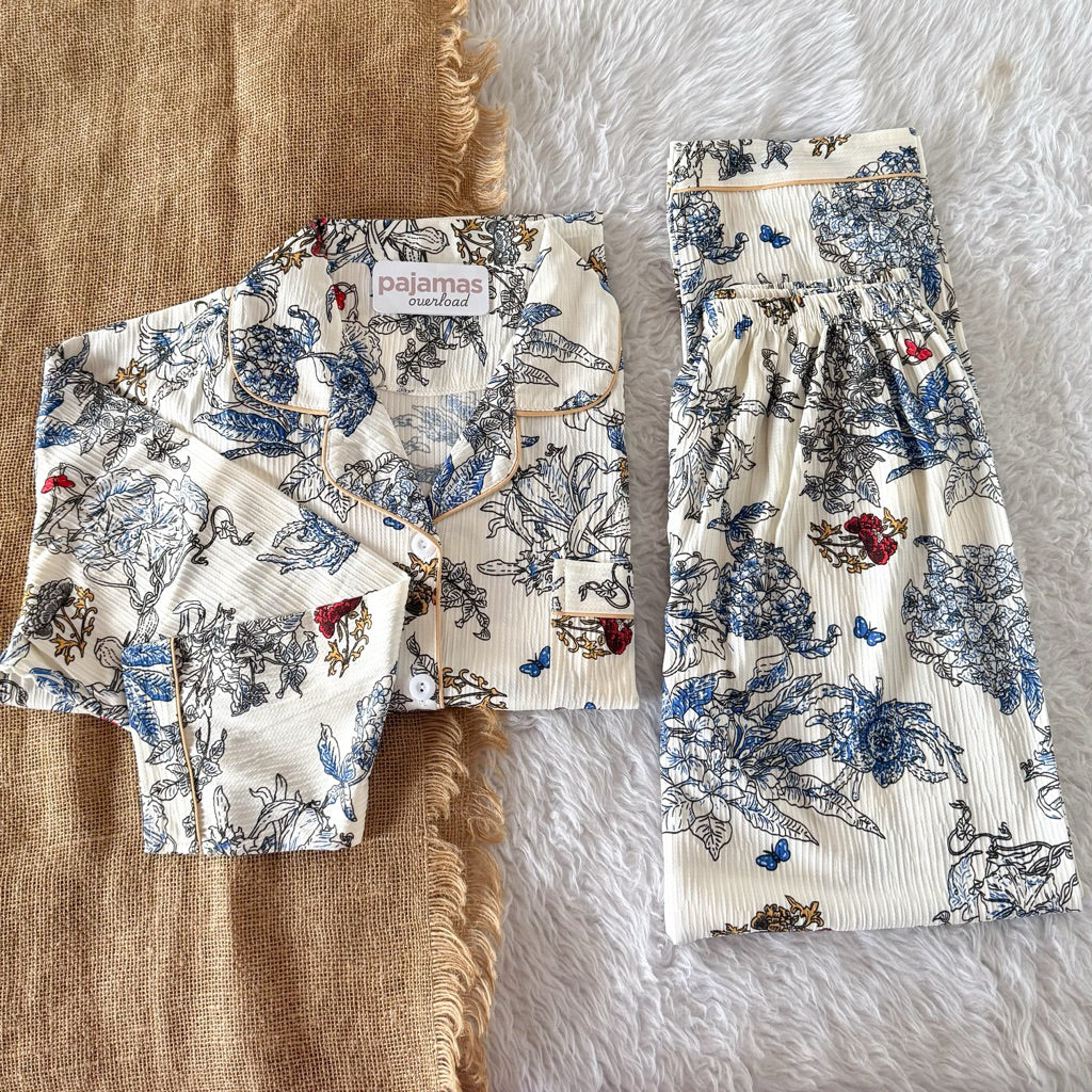 KAWAII | crumpled longsleeves + pants sleepwear pajama set | PajamasOverload