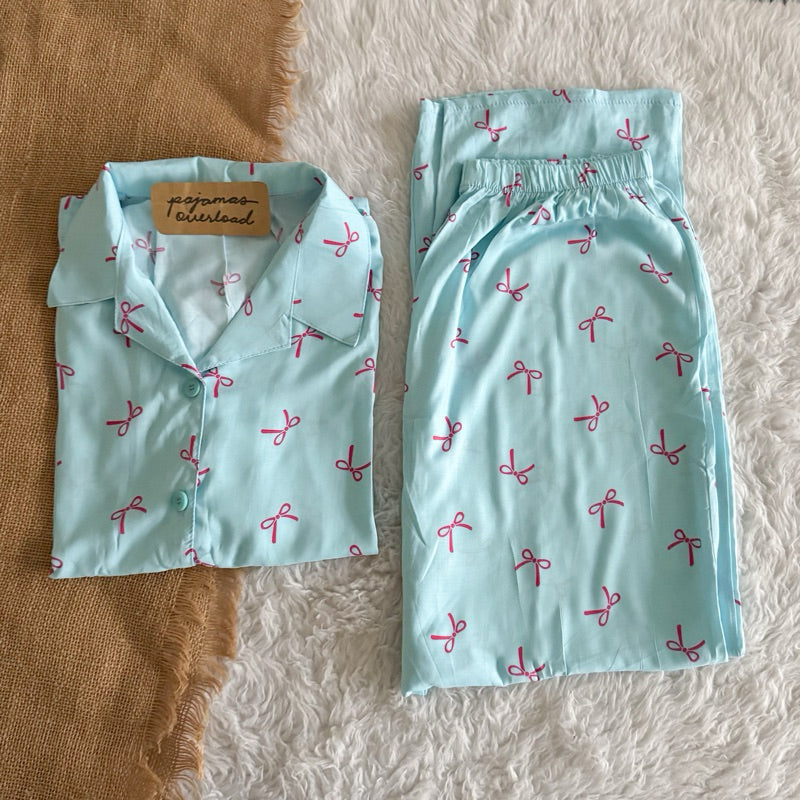 MERLIN | soft linen/Challis shortsleeves + pants sleepwear pajama set | PajamasOverload