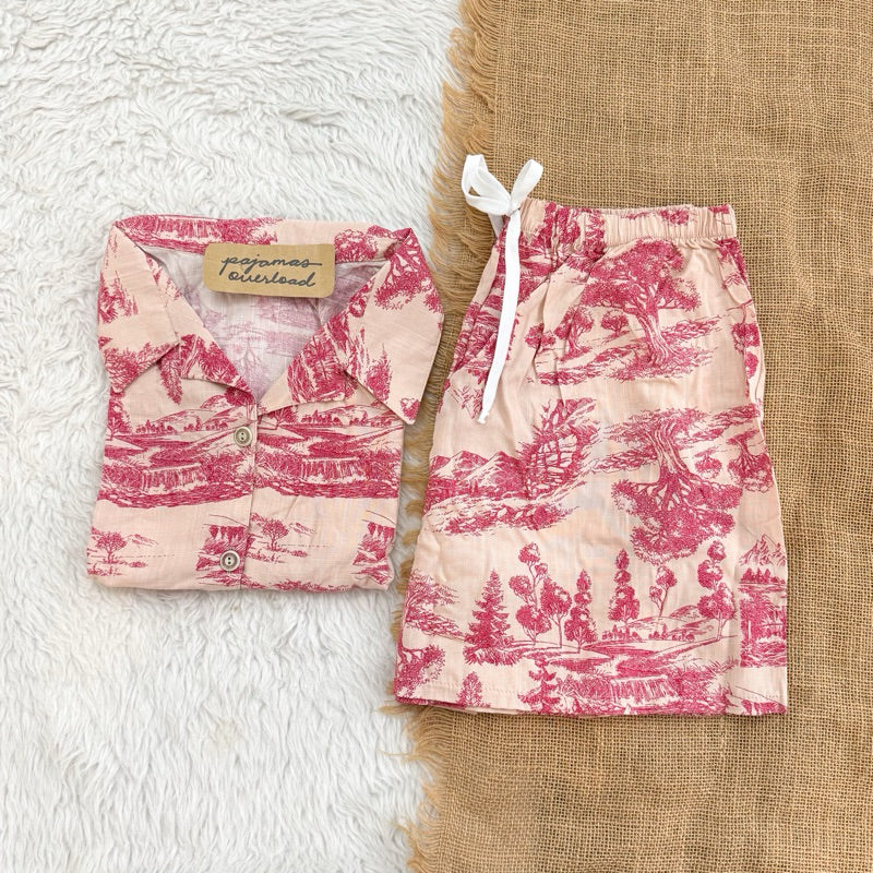 JOY LIMITED PRINT | challis/softlinen shortsleeves + shorts sleepwear pajama set | PajamasOverload