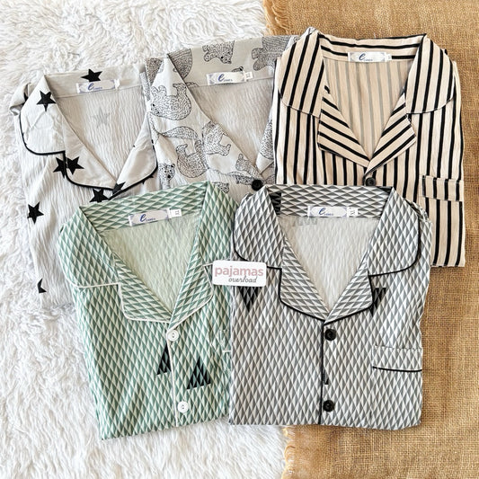 MIKE CRUMPLED | crumpled shortsleeves + pants sleepwear pajama set for MEN | PajamasOverload