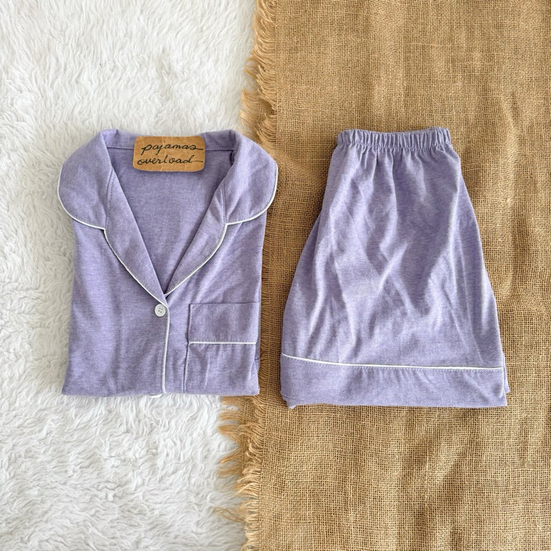 ZEUS PLAIN | cotton jersey shortsleeves top + shorts sleepwear pajama set | PajamasOverload