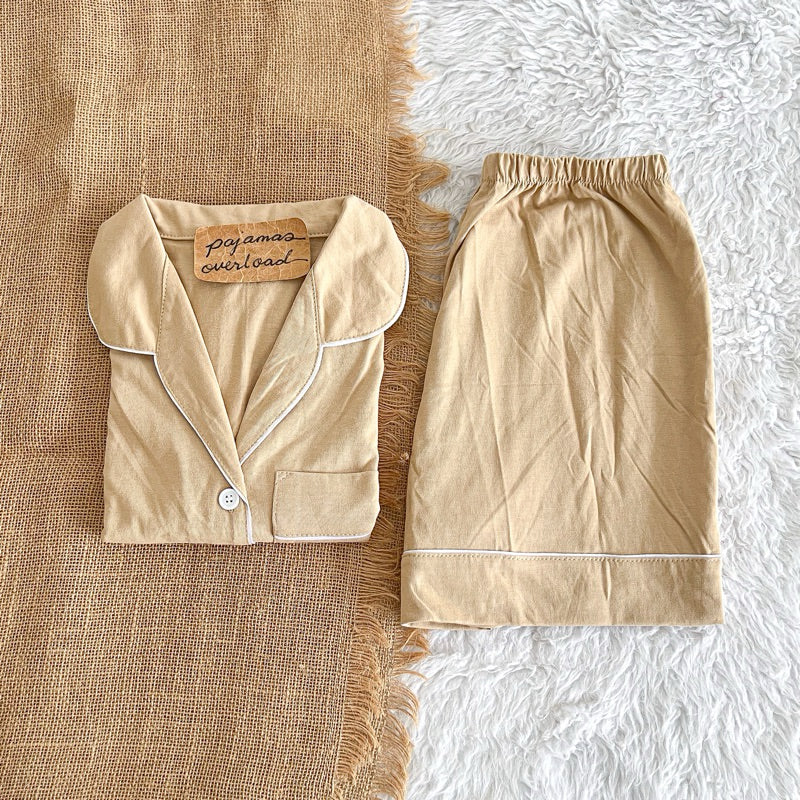 ZEUS PLAIN | cotton jersey shortsleeves top + shorts sleepwear pajama set | PajamasOverload