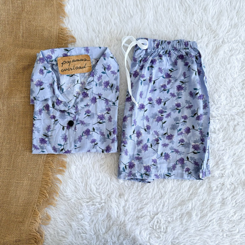 JOY LIMITED PRINT | challis/softlinen shortsleeves + shorts sleepwear pajama set | PajamasOverload