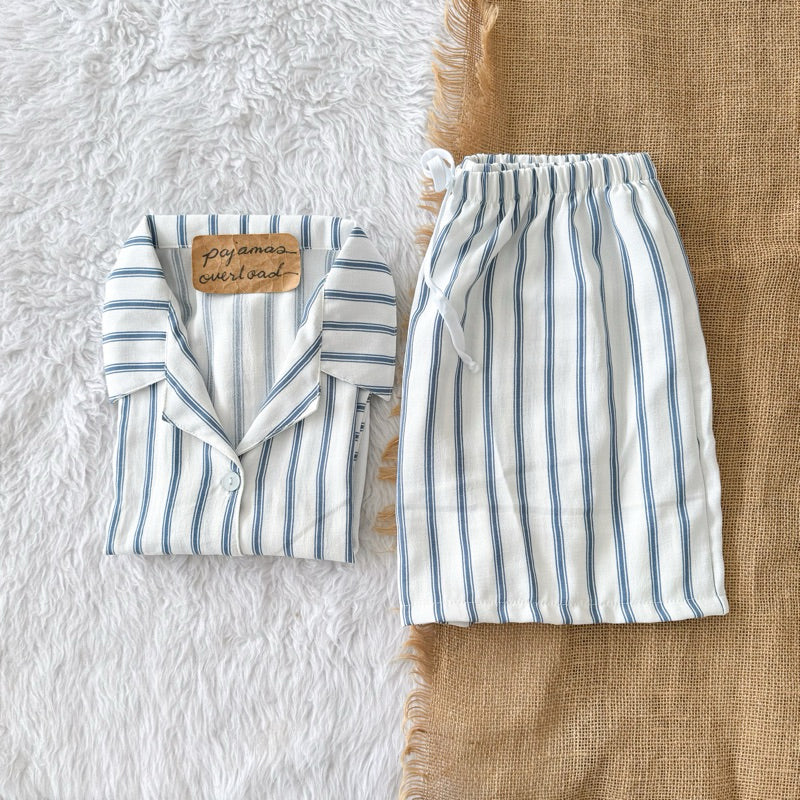 JOY | crumpled fabric shortsleeves + shorts sleepwear pajama set | PajamasOverload