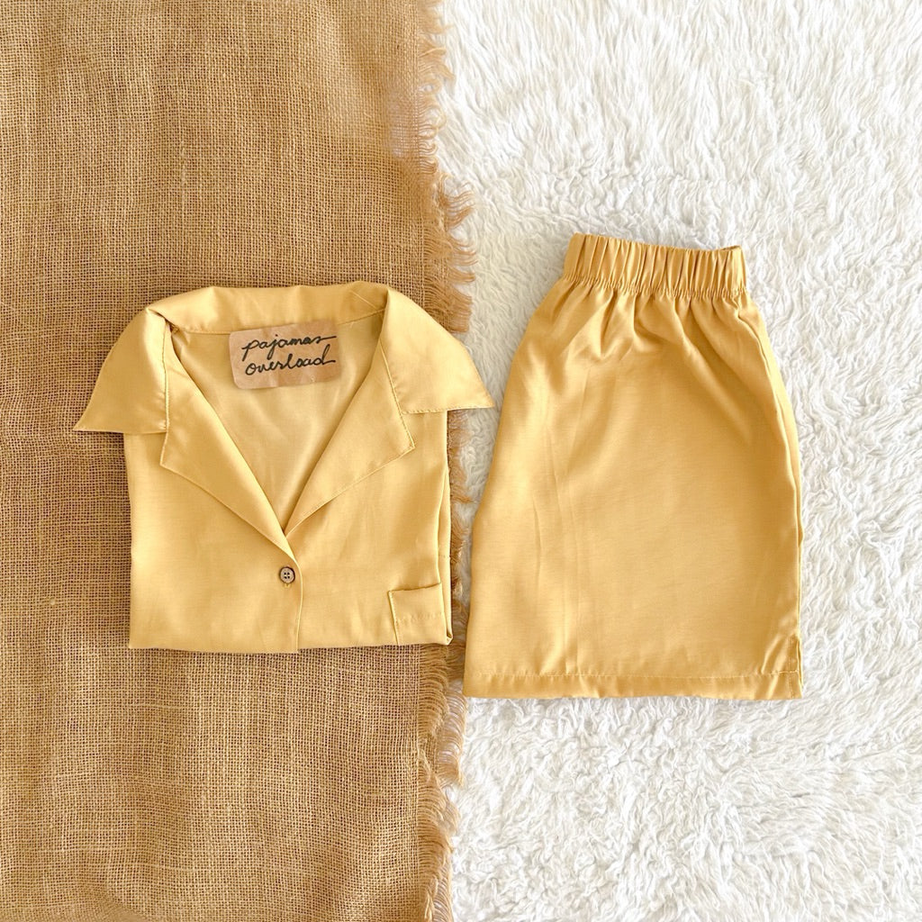 BRIA | cotton silk shortsleeves top + shorts sleepwear set | PajamasOverload