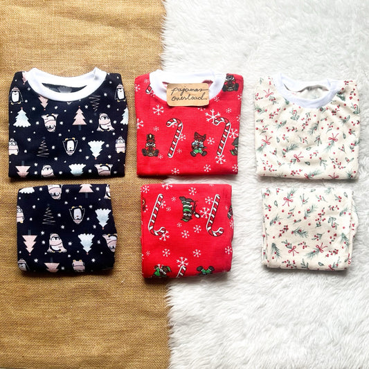 CHRISTMAS FAMILY | cotton waffle shirt + pants sleepwear pajama set | PajamasOverload