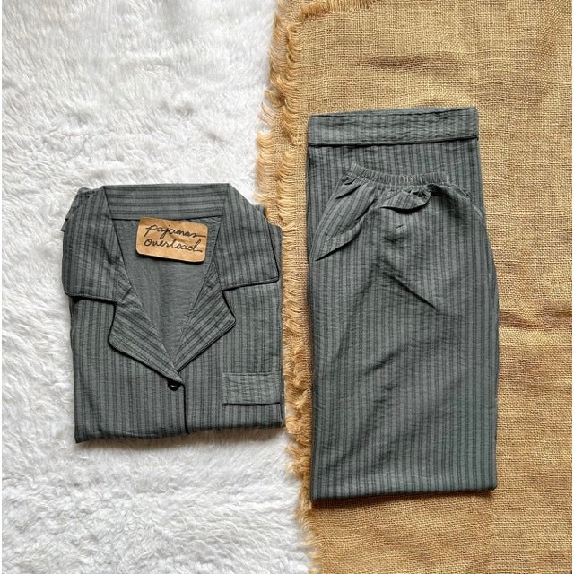 MIKE CRUMPLED | crumpled shortsleeves + pants sleepwear pajama set for MEN | PajamasOverload