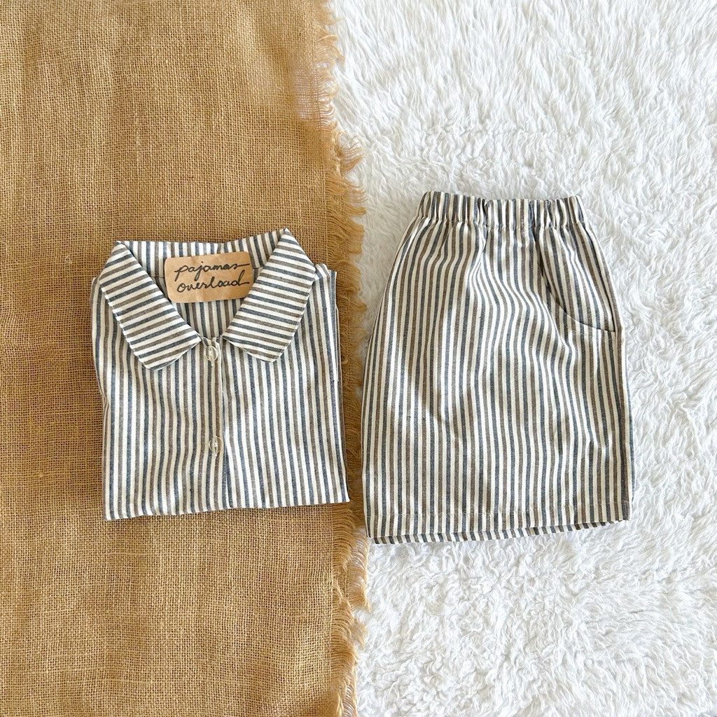 JULIANA | koreanwoven/twill shortsleeves + shorts buttondown set | PajamasOverload