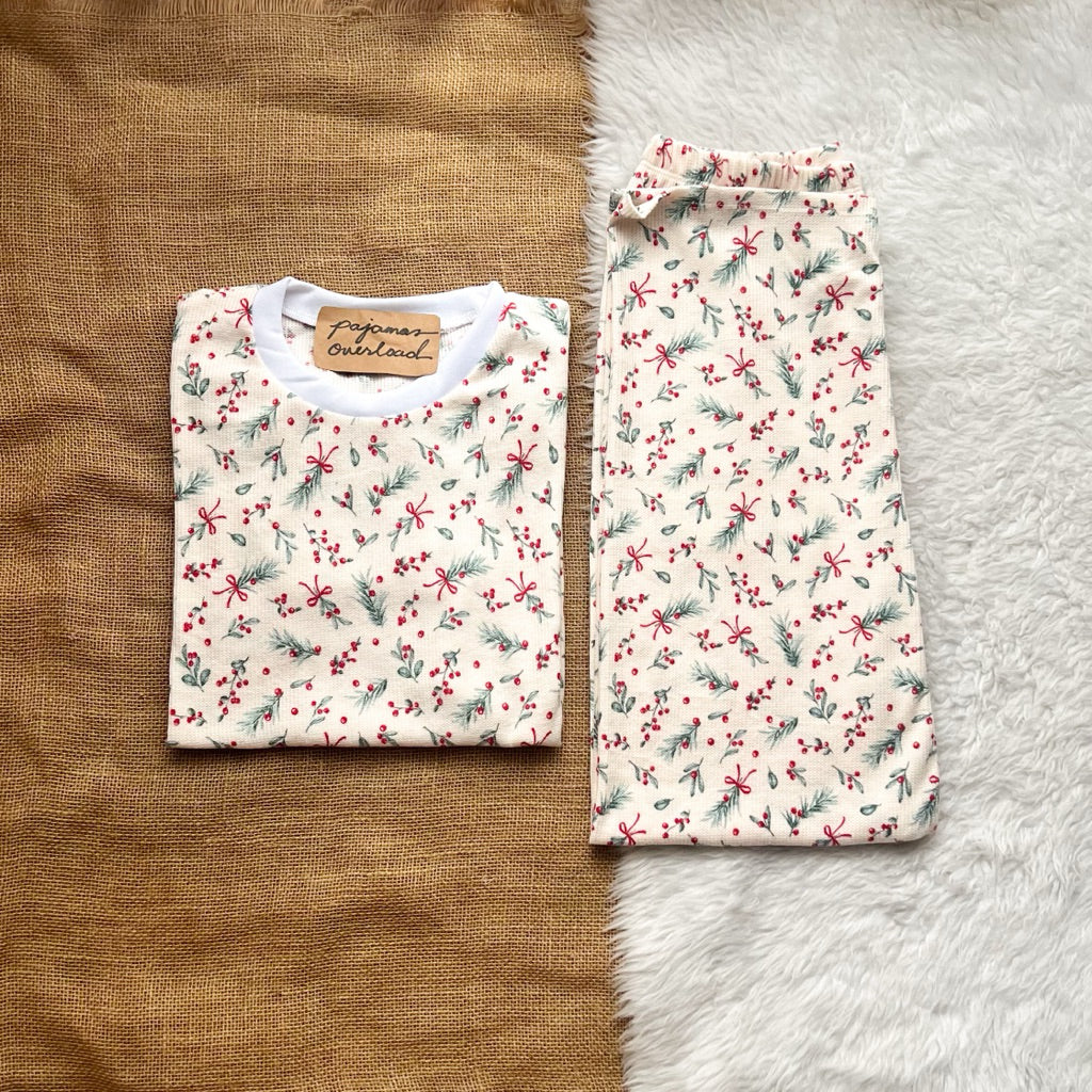 CHRISTMAS FAMILY | cotton waffle shirt + pants sleepwear pajama set | PajamasOverload