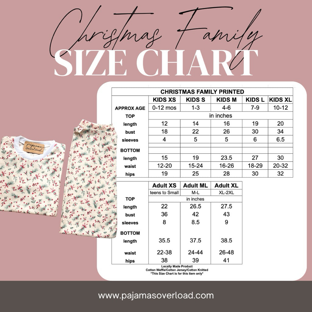 CHRISTMAS FAMILY | cotton waffle shirt + pants sleepwear pajama set | PajamasOverload
