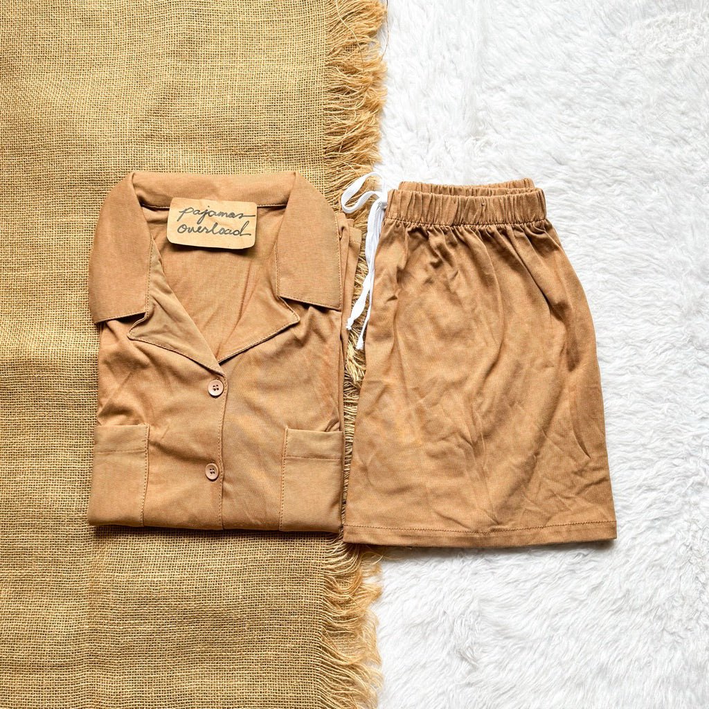 ROME | cotton jersey shortsleeves + shorts sleepwear set | PajamasOverload