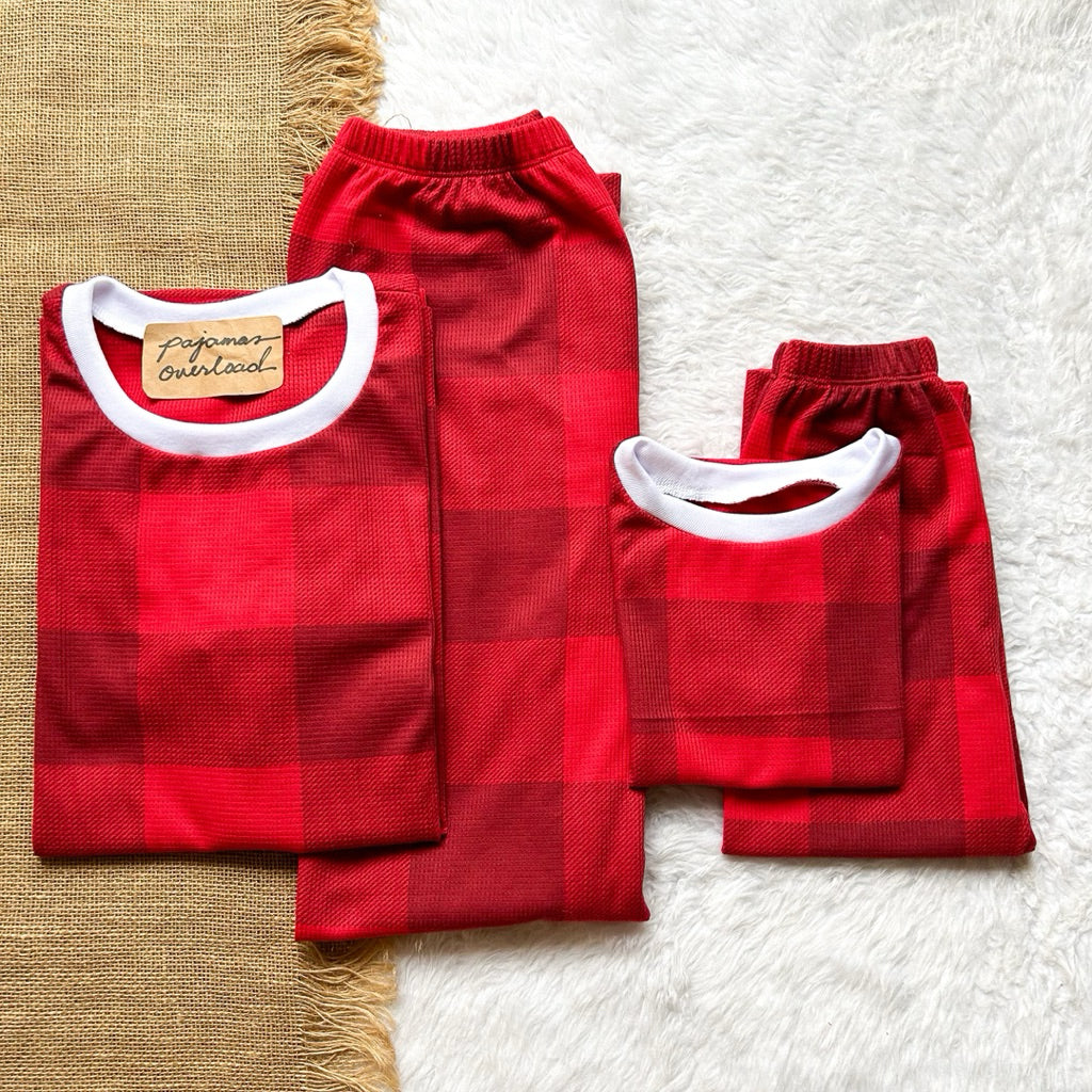 CHRISTMAS FAMILY | cotton waffle shirt + pants sleepwear pajama set | PajamasOverload