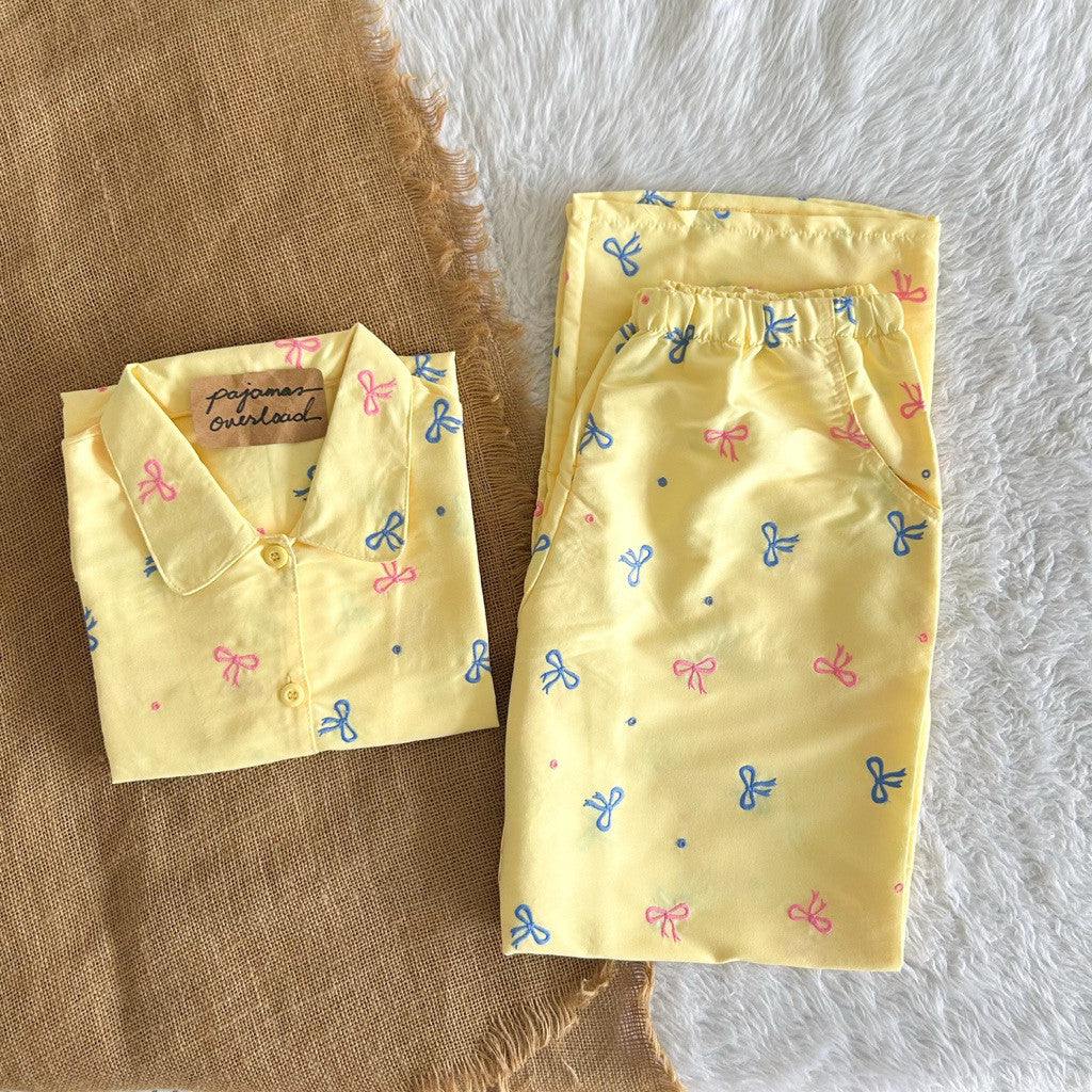 JULIANA PANTS | soft linen shortsleeves + pants buttondown set | PajamasOverload