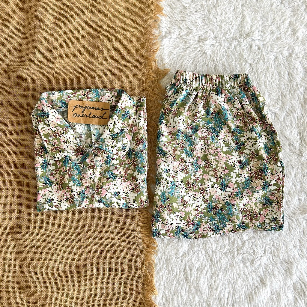 JULIANA | soft linen shortsleeves + shorts buttondown set | PajamasOverload