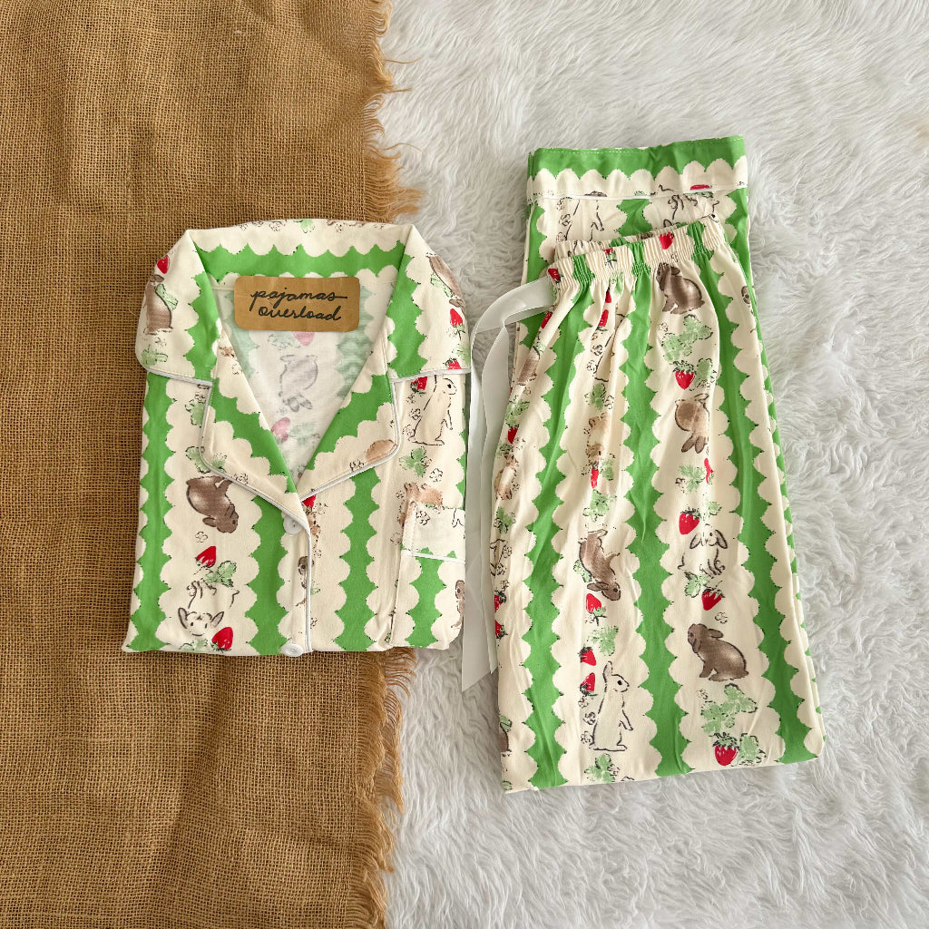 JOEY | polycotton shortsleeves + pants pajama set | PajamasOverload
