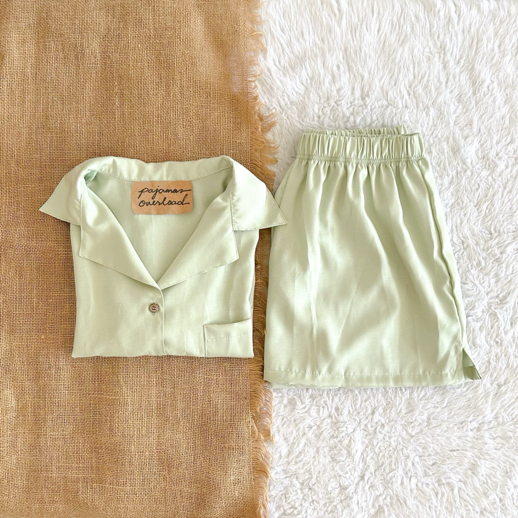 BRIA | cotton silk shortsleeves top + shorts sleepwear set | PajamasOverload
