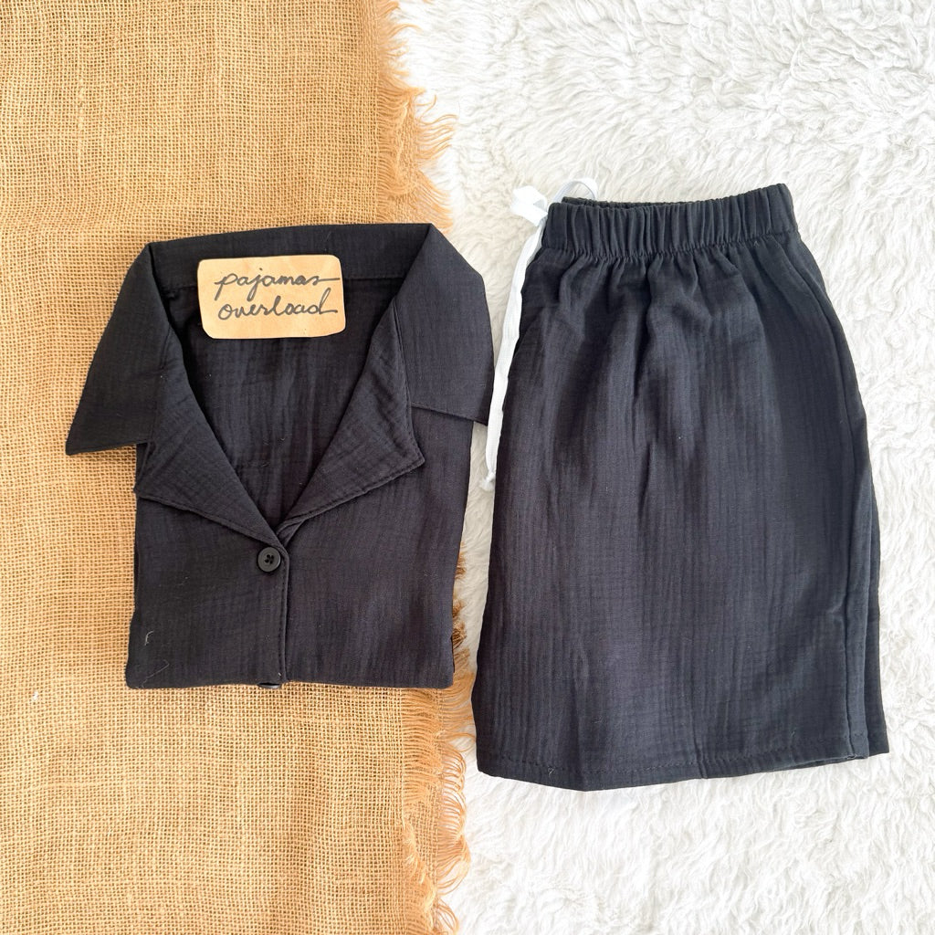 JOY PREMIUMGAUZE | double gauze shortsleeves + shorts sleepwear loungewear set | PajamasOverload