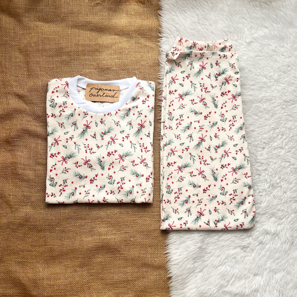 CHRISTMAS FAMILY | cotton waffle shirt + pants sleepwear pajama set | PajamasOverload