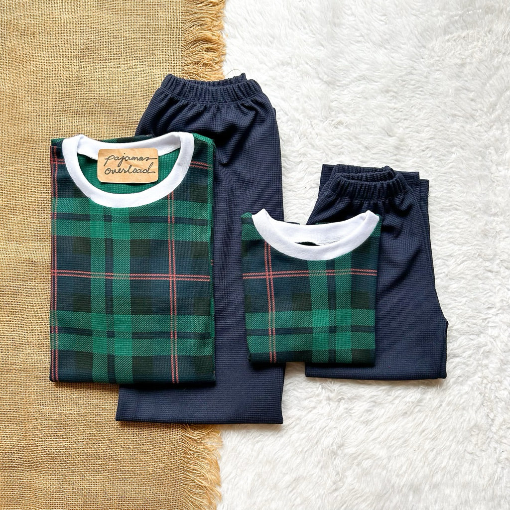 CHRISTMAS FAMILY | cotton waffle shirt + pants sleepwear pajama set | PajamasOverload