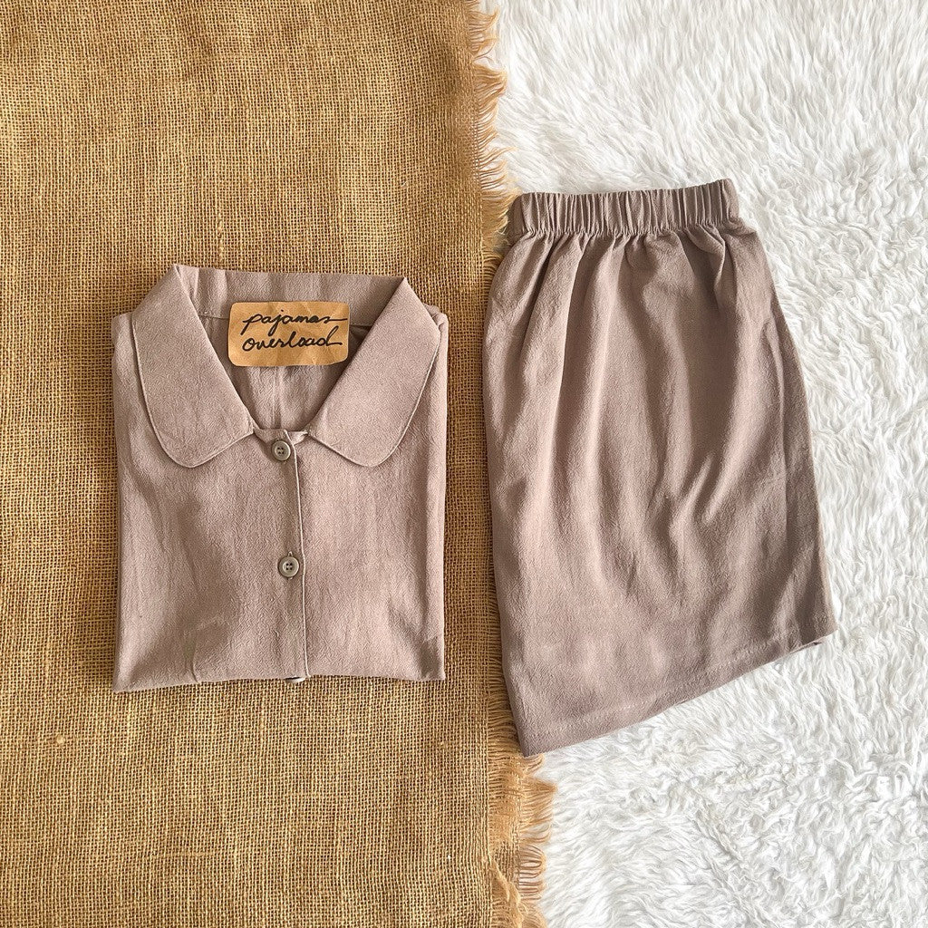 JULIANA | soft linen shortsleeves + shorts buttondown set | PajamasOverload