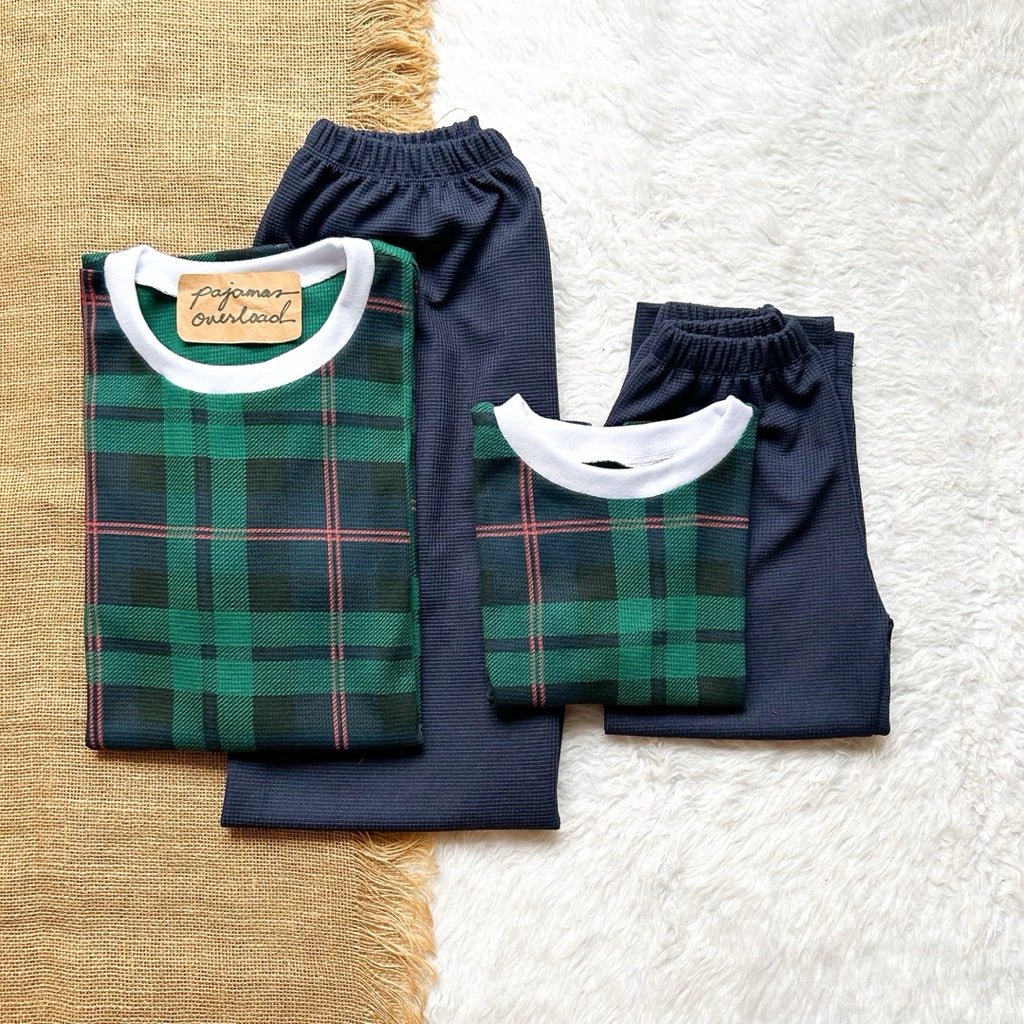CHRISTMAS FAMILY | cotton waffle shirt + pants sleepwear pajama set | PajamasOverload