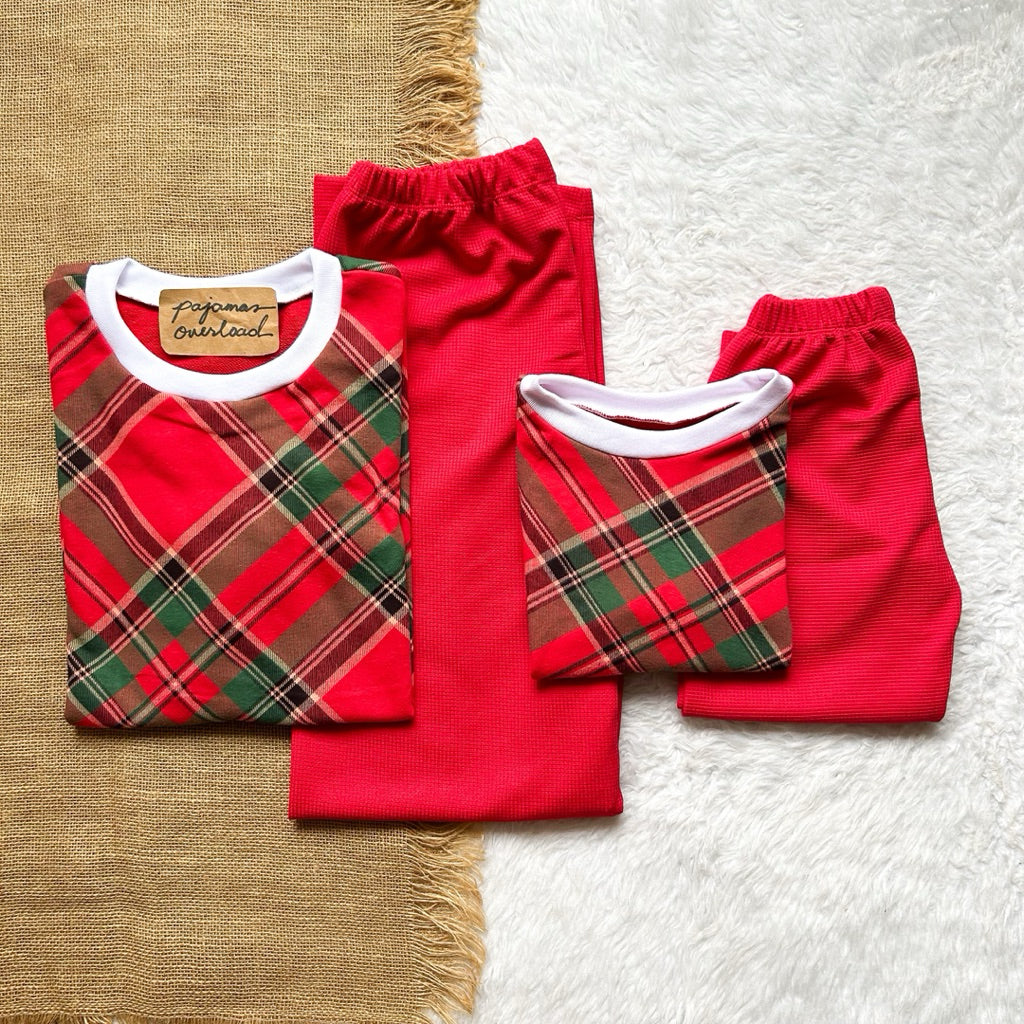 CHRISTMAS FAMILY | cotton waffle shirt + pants sleepwear pajama set | PajamasOverload