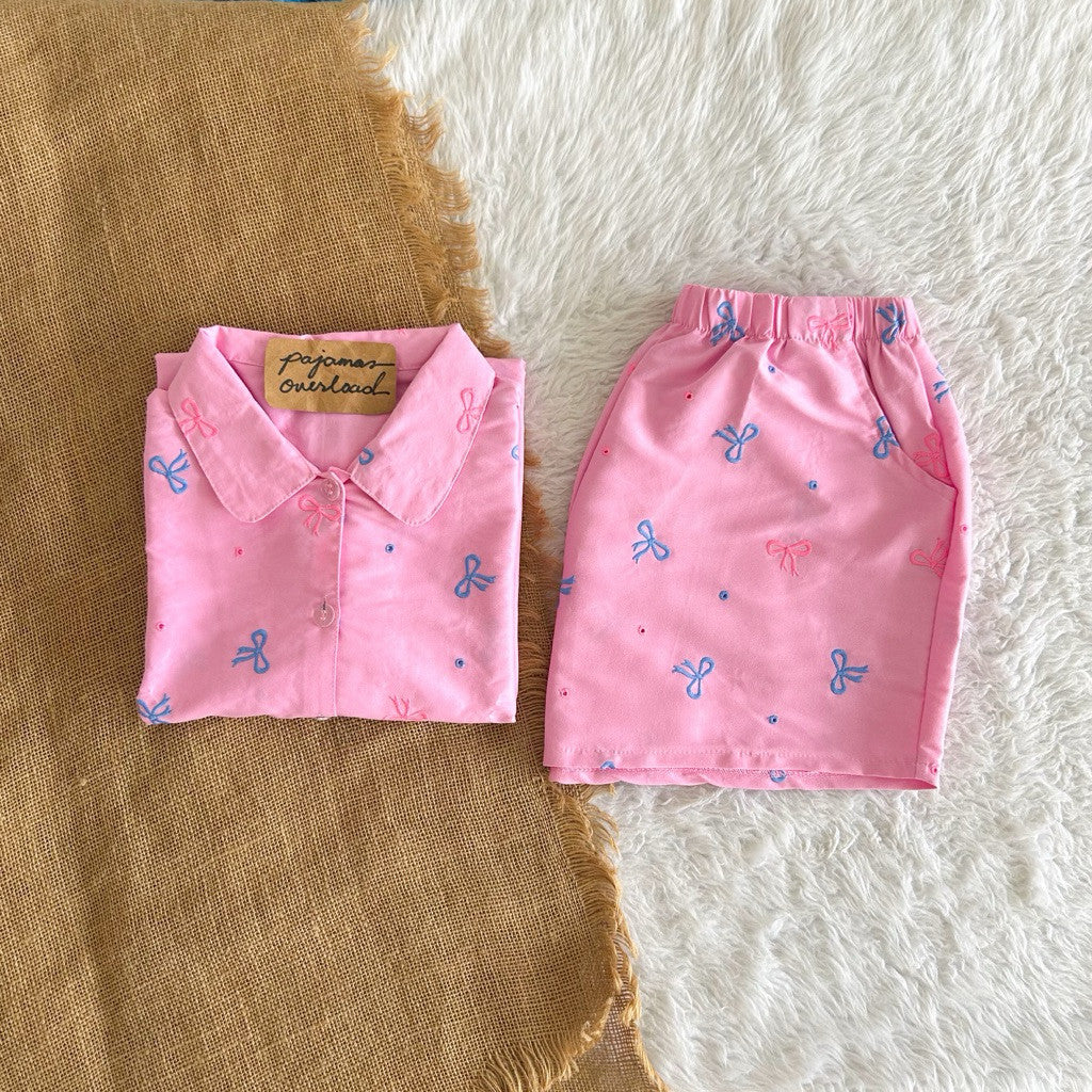 JULIANA | koreanwoven/twill shortsleeves + shorts buttondown set | PajamasOverload