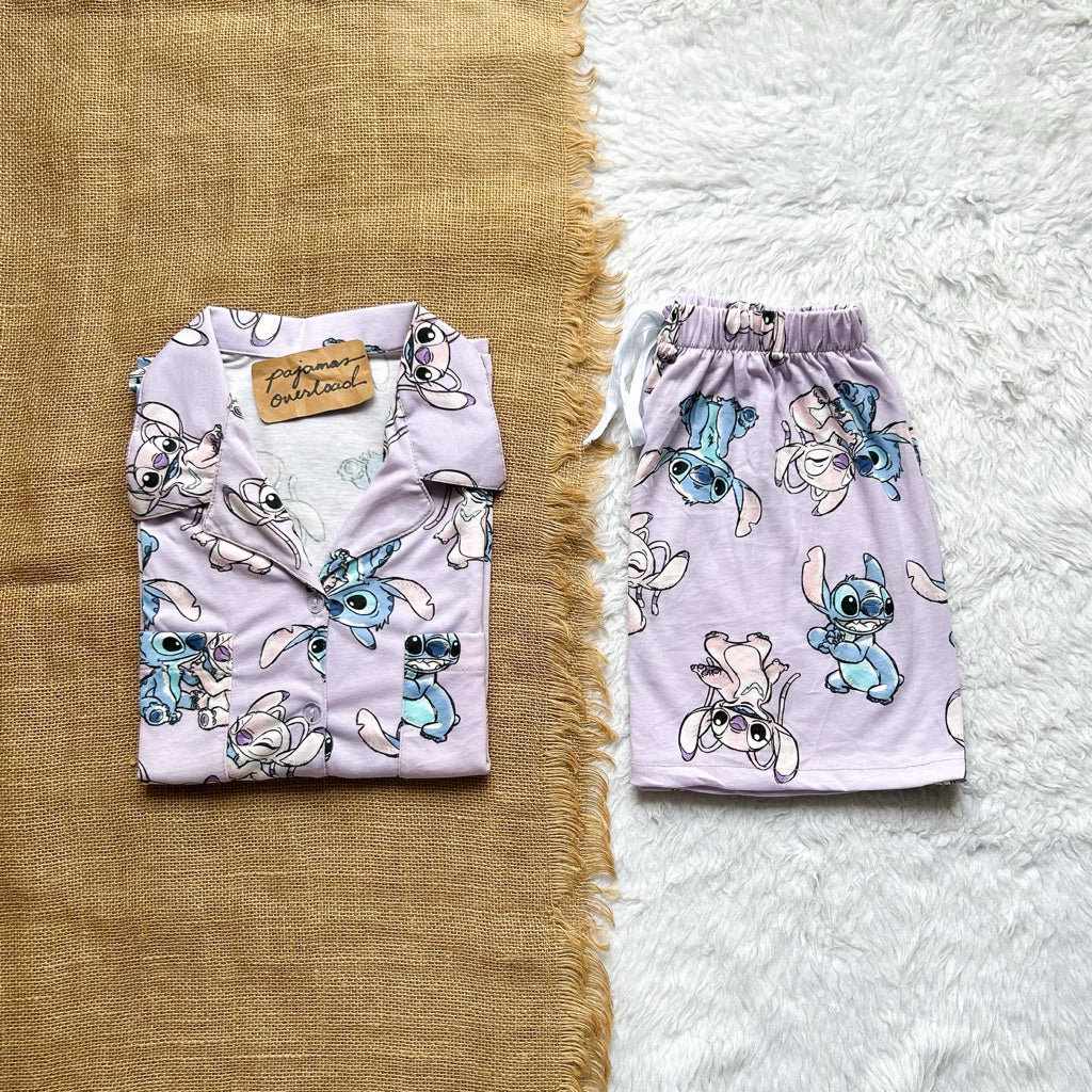 ROME | cotton jersey shortsleeves + shorts sleepwear set | PajamasOverload