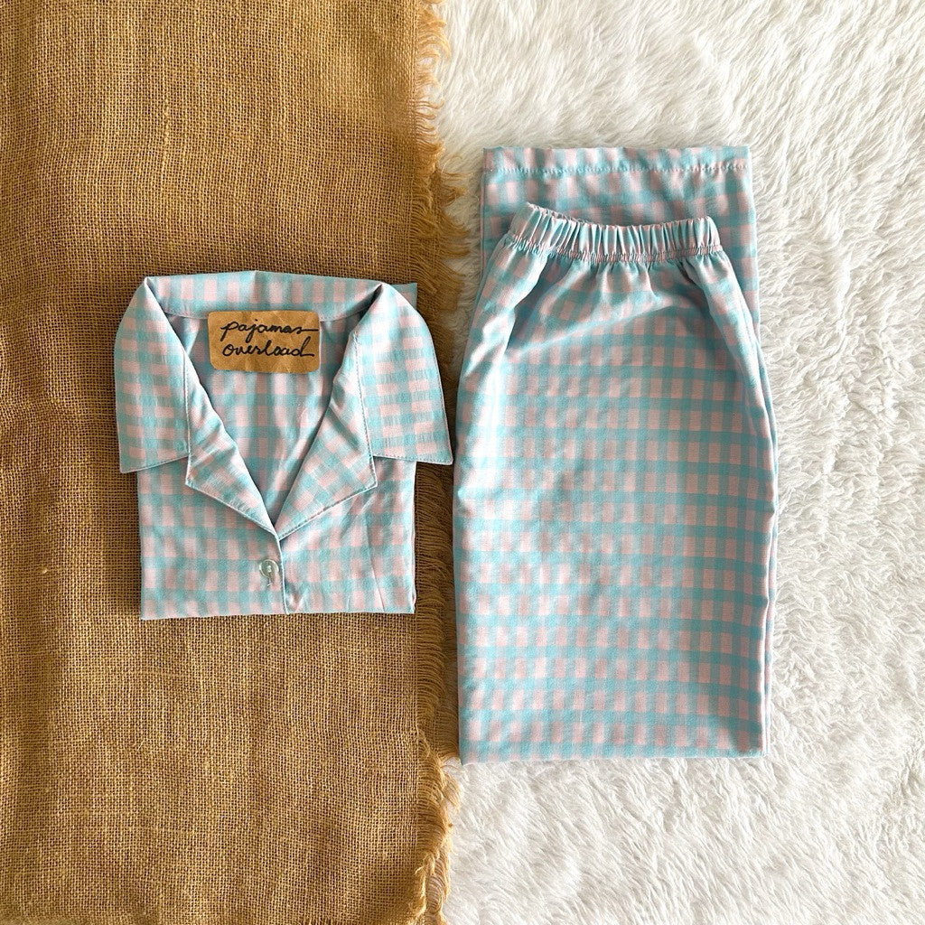 MERLIN | korean woven shortsleeves + pants sleepwear pajama set | PajamasOverload