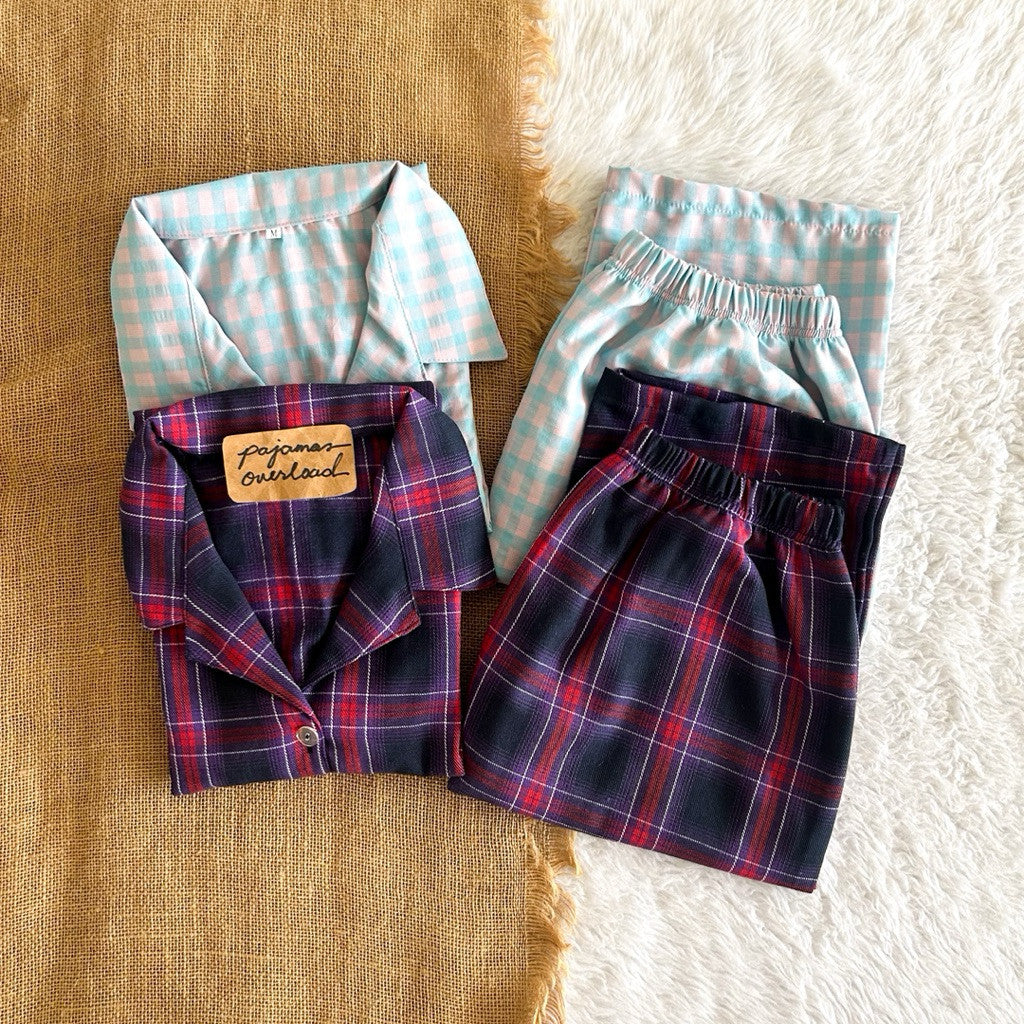 MERLIN | korean woven shortsleeves + pants sleepwear pajama set | PajamasOverload