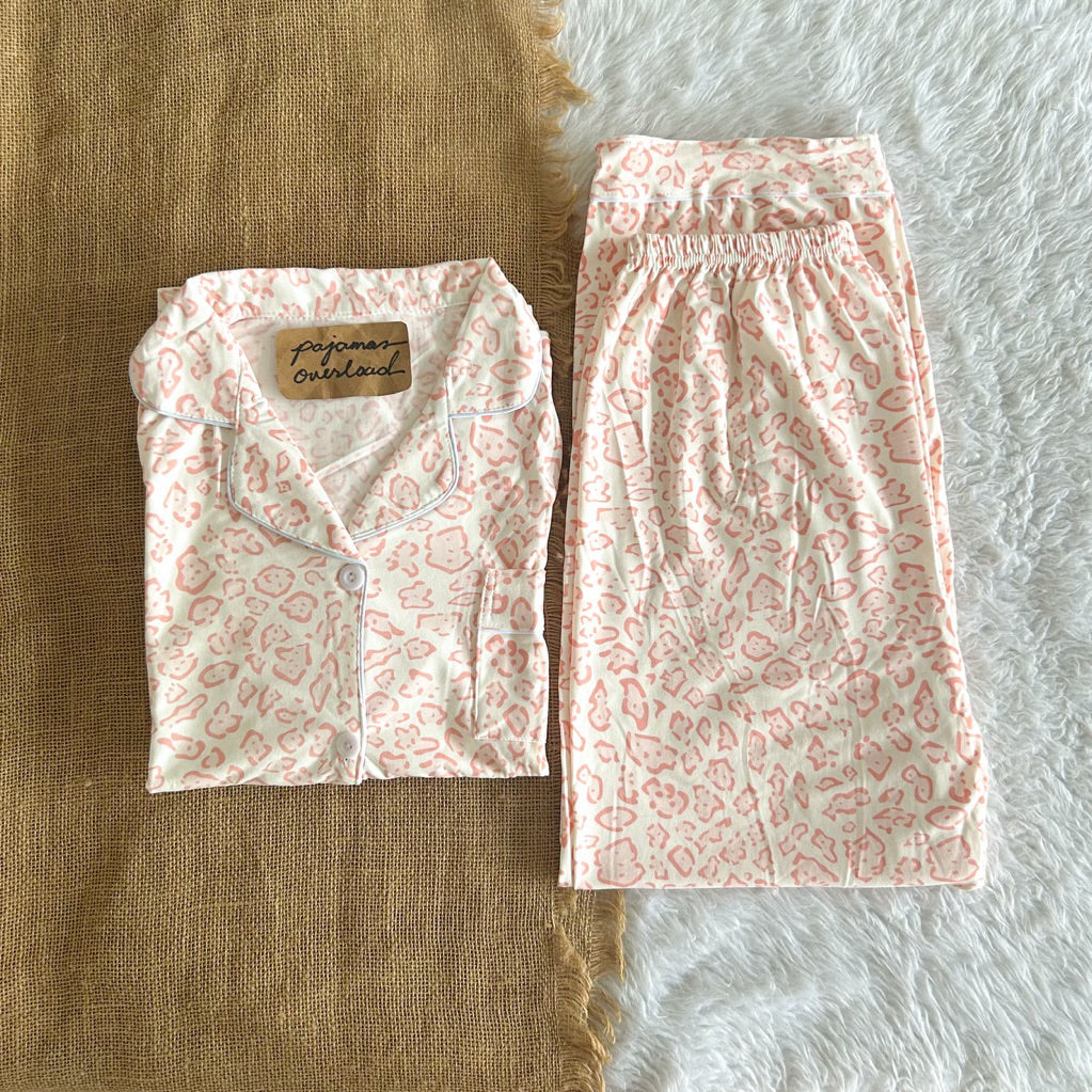 JOEY | polycotton shortsleeves top + pants sleepwear pajama set | PajamasOverload